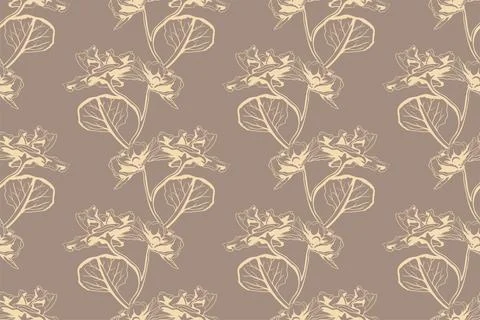 Floral pattern seamless background. Foliage and flower wallpaper design of na Stock Illustration