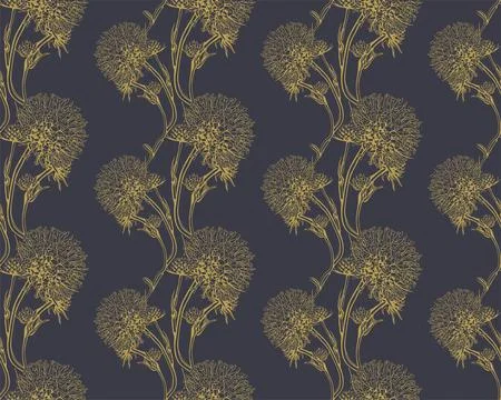 Floral pattern seamless background. Foliage and flower wallpaper design of na Stock Illustration