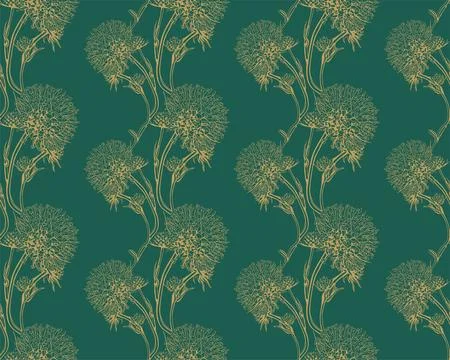 Floral pattern seamless background. Foliage and flower wallpaper design of na Stock Illustration