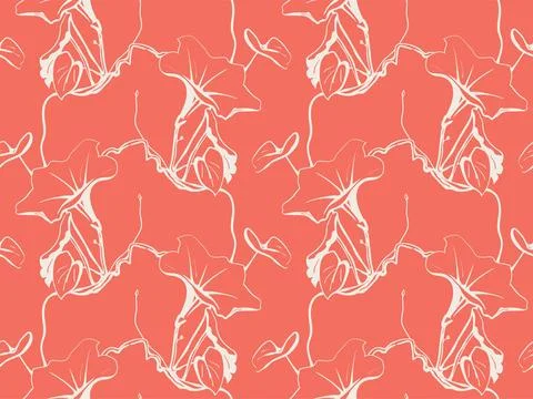 Floral pattern seamless background. Foliage and flower wallpaper design of na 库存插图