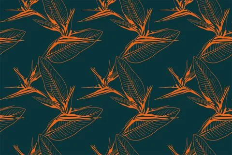 Floral pattern seamless background. Foliage and flower wallpaper design of na Stock Illustration