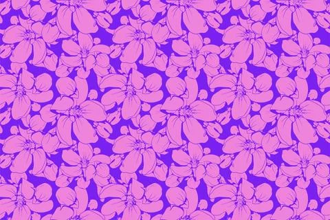 Floral pattern seamless background. Foliage and flower wallpaper design of na Stock-Illustration