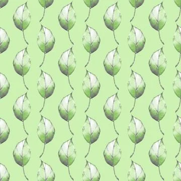 Floral pattern. Seamless background with green leaves Stock Illustration