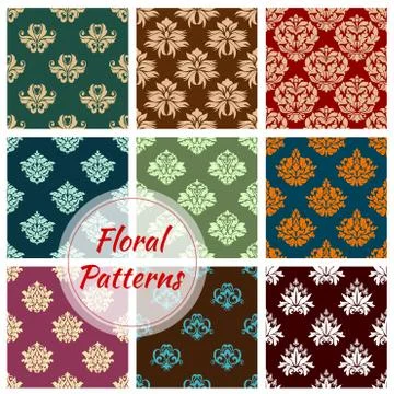 Floral pattern of seamless flower vector ornament Illustrazione stock