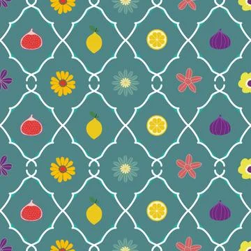 Floral pattern seamless ,Lemon flower seamless pattern ,aesthetic Stock Illustration