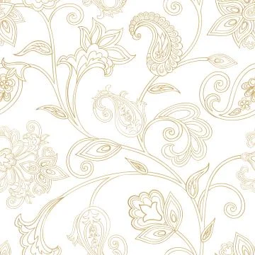 Floral pattern. Seamless oriental arabesque background. Tiled ornament with.. Stock Illustration