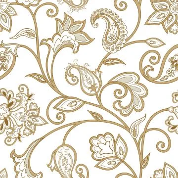 Floral pattern. Seamless oriental arabesque background. Tiled ornament with.. Stock Illustration