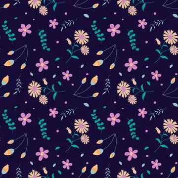 Floral pattern in seamless style. Stock Illustration