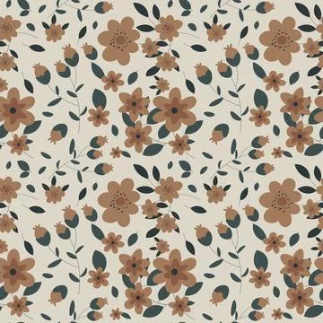 Floral pattern in seamless style. Stock Illustration