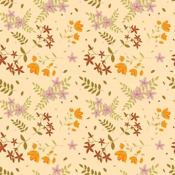 Floral pattern in seamless style. Stock Illustration