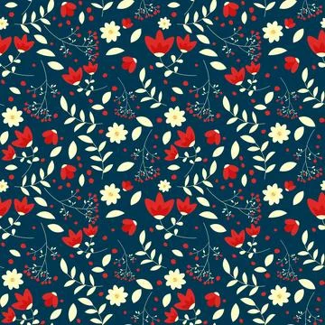 Floral pattern in seamless style. Illustrazione stock