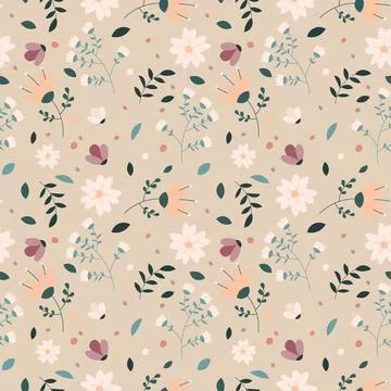 Floral pattern in seamless style. Stock Illustration