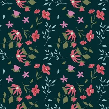 Floral pattern in seamless style. Stock Illustration