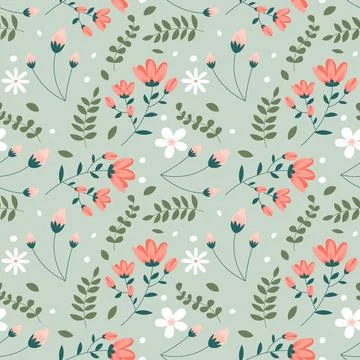 Floral pattern in seamless style. Stock Illustration