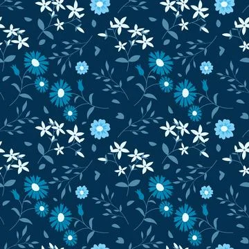 Floral pattern in seamless style. Stock Illustration