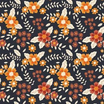 Floral pattern in seamless style. Stock Illustration