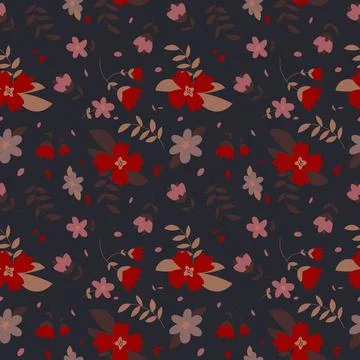 Floral pattern in seamless style. Stock Illustration