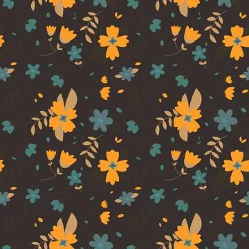 Floral pattern in seamless style. Illustrazione stock