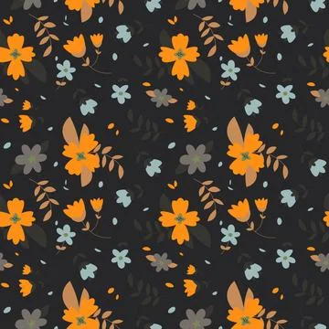 Floral pattern in seamless style. Stock Illustration