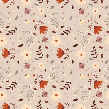 Floral pattern in seamless style. Stock Illustration