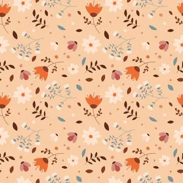 Floral pattern in seamless style. Stock Illustration