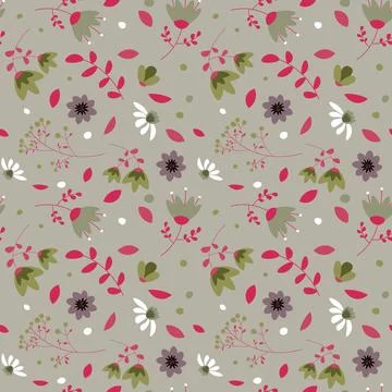 Floral pattern in seamless style. Stock Illustration
