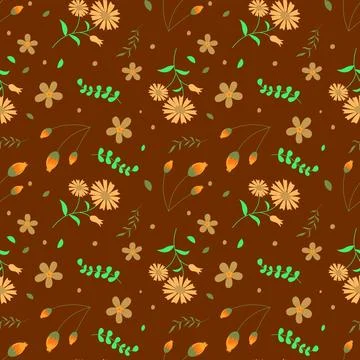 Floral pattern in seamless style. Stock Illustration