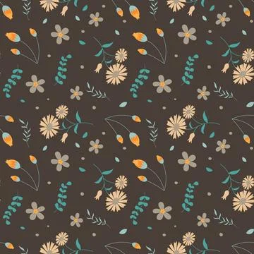 Floral pattern in seamless style. Stock Illustration