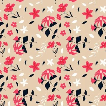 Floral pattern in seamless style. Stock Illustration