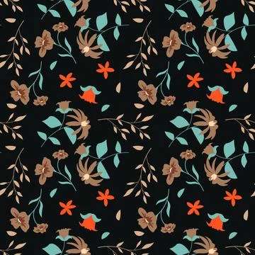 Floral pattern in seamless style. Stock Illustration