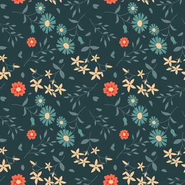 Floral pattern in seamless style. Stock Illustration