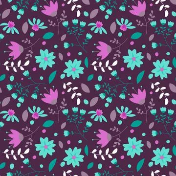 Floral pattern in seamless style. Stock Illustration