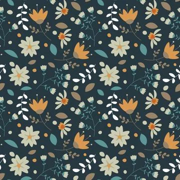 Floral pattern in seamless style. Stock Illustration