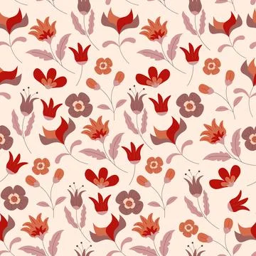 Floral pattern in seamless style. Stock Illustration