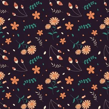Floral pattern in seamless style. Stock Illustration