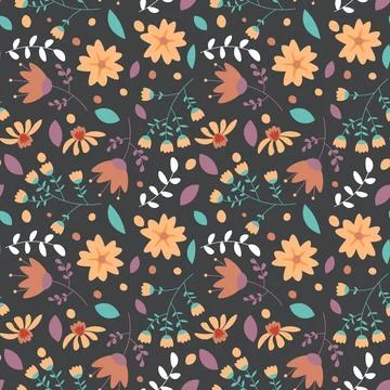 Floral pattern in seamless style. Stock Illustration
