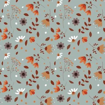 Floral pattern in seamless style. Stock Illustration