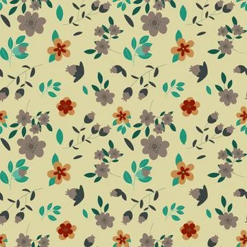 Floral pattern in seamless style. Stock Illustration