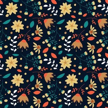 Floral pattern in seamless style. Stock Illustration