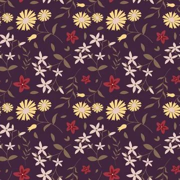 Floral pattern in seamless style. Stock Illustration