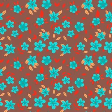 Floral pattern in seamless style. Stock Illustration