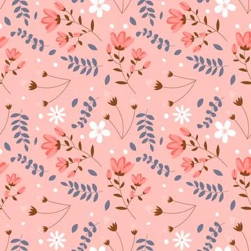 Floral pattern in seamless style. Stock Illustration