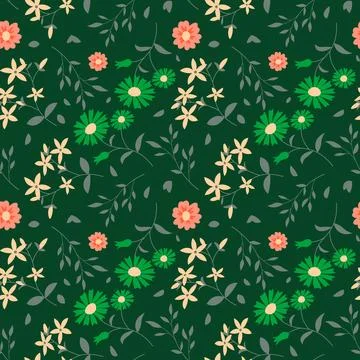 Floral pattern in seamless style. Stock Illustration
