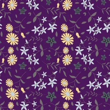 Floral pattern in seamless style. Stock Illustration