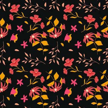 Floral pattern in seamless style. Stock Illustration