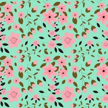 Floral pattern in seamless style. Stock Illustration