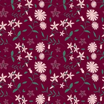 Floral pattern in seamless style. Stock Illustration