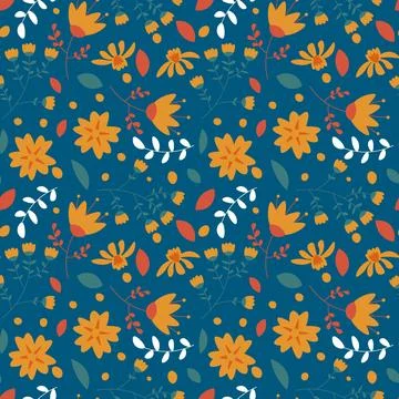 Floral pattern in seamless style. Stock Illustration