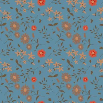 Floral pattern in seamless style. Stock Illustration