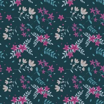 Floral pattern in seamless style. Stock Illustration